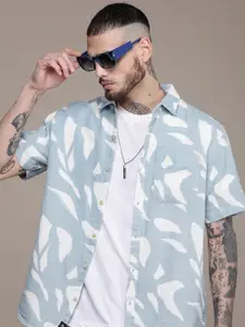 WROGN Men Abstract Printed Pure Cotton Casual Shirt