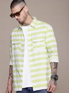 WROGN Slim Fit Horizontal Striped Casual Shirt