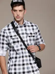 WROGN Pure Cotton Regular Fit Checked Casual Shirt
