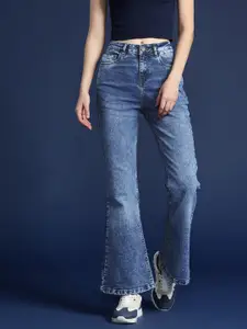 Mast & Harbour Women Flared Light Fade Stretchable Jeans