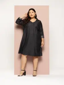 Sztori Plus Size Chambray Empire Dress
