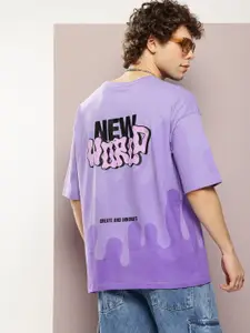 Kook N Keech Typography Printed Drop-Shoulder Sleeves Pure Cotton Oversized T-shirt