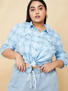 max Plus Size Tartan Checked Casual Shirt