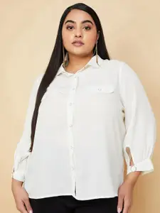max Plus Size Spread Collar Casual Shirt