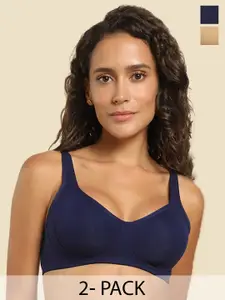 Van Heusen Pack of 2 Full Coverage Cotton Bra with All Day Comfort