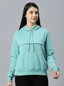 True Shape Women Blue Hooded Sweatshirt