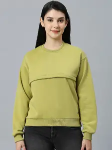 True Shape Women Olive Green Sweatshirt