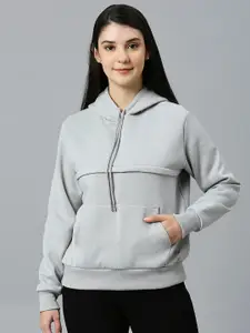 True Shape Women Grey Hooded Sweatshirt
