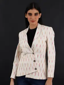 INDOPHILIA Printed Cotton Single Breasted Blazer