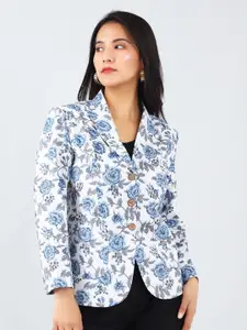 INDOPHILIA Floral Printed Cotton Single-Breasted Blazers