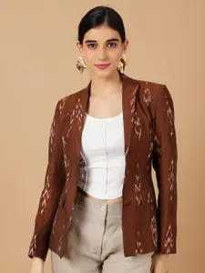 INDOPHILIA Printed Cotton Single Breasted Blazer