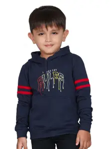 BAESD Boys Hooded Alphanumeric Kangaroo Pocket Ribbed Pullover Sweatshirt