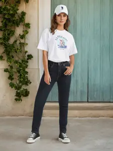 U.S. Polo Assn. Women Printed Cotton Oversized T-shirt