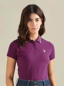 U.S. Polo Assn. Women Polo Collar Cotton T-Shirt