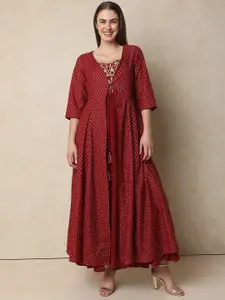 Indifusion Floral Embroidered Maxi Dress