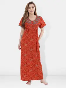 Be You Floral Embroidered Maxi Nightdress