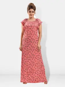 Be You Floral Printed Satin Maxi Nightdress
