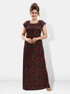 Be You Floral Printed Satin Maxi Nightdress