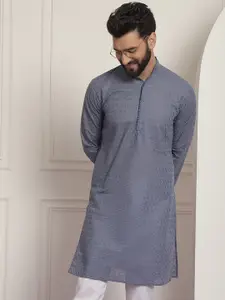 SOJANYA Geometric Embroidered Pure Cotton Straight Kurta
