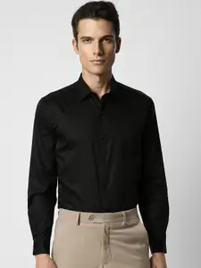 V Dot Slim Fit Long Sleeves Pure Cotton Formal Shirt
