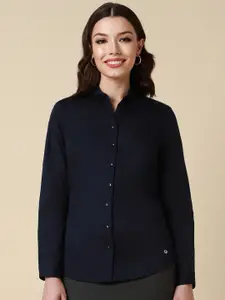 Allen Solly Woman Spread Collar Cotton Regular Fit Curved Formal Shirt
