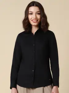 Allen Solly Woman Spread Collar Cotton Regular Fit Curved Formal Shirt