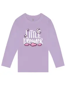 BAESD Girls Typography Printed Round Neck Casual T-shirt