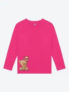 BAESD Girls Printed Full Sleeves Cotton T-shirt