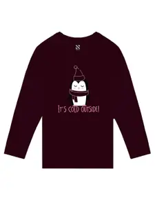 BAESD Girls Printed Full Sleeves Cotton T-shirt