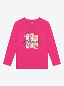 BAESD Girls Printed Full Sleeves Cotton T-shirt