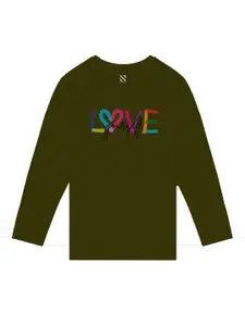 BAESD Girls Printed Round Neck Casual T-shirt