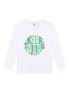 BAESD Girls Typography Cotton Round Neck Regular T-shirt