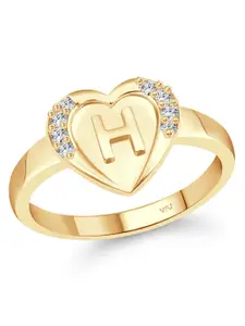 Vighnaharta Gold-Plated Cubic Zirconia-Studded Adjustable Finger Ring