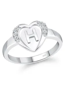 Vighnaharta Rhodium-Plated CZ-Studded Adjustable Finger Ring