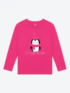 BAESD Girls Typography Printed Round Neck Cotton Casual T-shirt