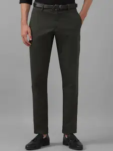 Allen Solly Men Slim Fit Flat-Front Mid-Rise Cotton Casual Trousers
