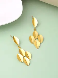 VIRAASI Gold Plated Leaf Shaped Drop Earrings