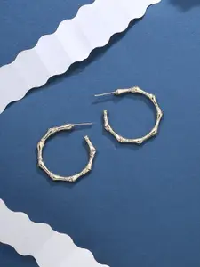 VIRAASI Gold Plated Contemporary Half Hoop Earrings