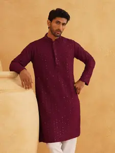 SOJANYA Geometric Embroidered Pure Cotton Straight Kurta