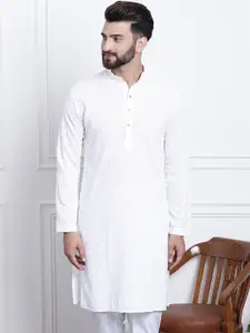 SOJANYA Geometric Embroidered Pure Cotton Straight Kurta