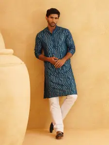 SOJANYA Sequinned Embellished Regular Pure Cotton Kurta with Churidar