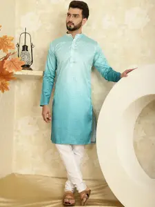 SOJANYA Geometric Woven Design Kurta With Churidar