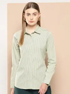 Chemistry Women Standard Pinstriped Cotton Casual Shirt