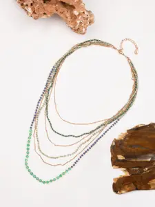 Accessorize Gold-Plated Multi Layered Beaded Necklace