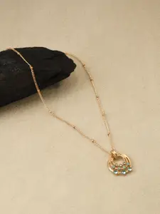 Accessorize London Women's Circle Mini Gem Pendant Necklace