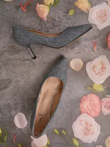 Jove Textured Pointed Toe Slim Heels