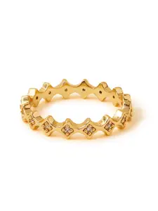 Accessorize Gold-Plated Crystal-Studded Finger Ring