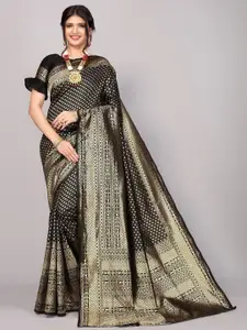 Glorisa Floral Woven Design Zari Silk Blend Banarasi Saree