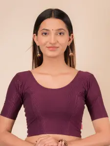 Bindigasm's Advi Self-Design Cotton Stretchable Saree Blouse