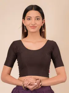 Bindigasm's Advi Self-Design Cotton Stretchable Readymade Saree Blouse